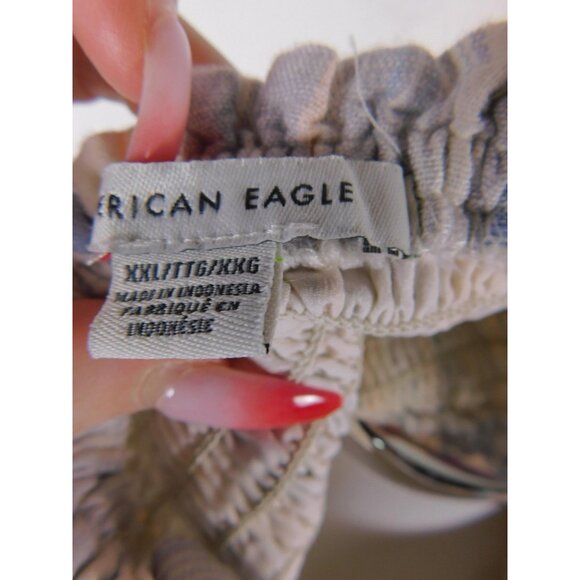 American Eagle 2XL Blue Striped Smocked Sundress Lined Cottagecore - Picture 9 of 12